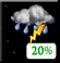 Tonight: A slight chance of showers and thunderstorms before 5am. Mostly cloudy, with a low around 71. South wind 0 to 5 mph. Chance of precipitation is 20%. Tonight: Slight Chance Showers And Thunderstorms