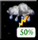 Tonight: A chance of showers and thunderstorms before 11pm, then a chance of showers and thunderstorms. Mostly cloudy, with a low around 65. East wind around 5 mph. Chance of precipitation is 50%. New rainfall amounts between a quarter and half of an inch possible. Tonight: Chance Showers And Thunderstorms